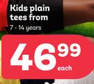 Kids Plain Tees (7-14 Years)-Each