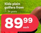 Kids Plain Golfers 7-14 Years-Each