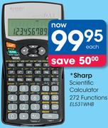 Sharp Scientific Calculator 272 Functions EL531WHB