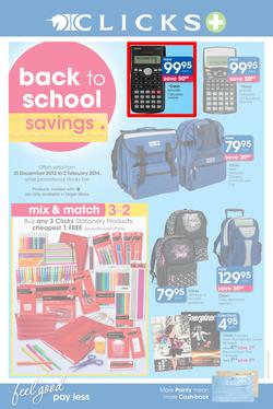 Clicks : Back To School Savings (31 Dec 2013- 2 Feb 2014), page 1