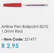 Artline Pen Ballpoint 8210 1.0mm Red