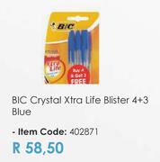 BIC Crystal Xtra Life Blister 4+3 (Blue)