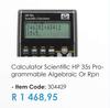HP Scientific Calculator 35s Pro-Grammable (Algebraic Or Rpn)