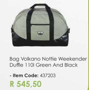 Volkano Duffle Bag Nottie Weekender Duffle 110L (Green And Black)