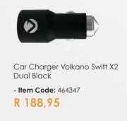 Volkano Swift X2 Dual Black Car Charger