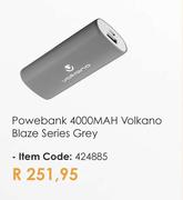 Volkano Blaze Series Grey 4000 Mah Powerbank