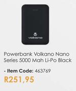 Volkano Nano Series 5000 Mah Li-Po Black Powerbank