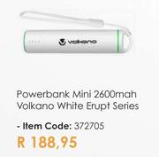 Volkano Erupt Series 2600 Mah White Mini Powerbank