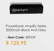Amplify Series 2000 Mah Black & Grey Powerbank