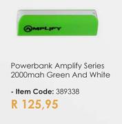 Amplify Series 2000 Mah Green & White Powerbank