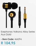 Volkano Alloy Series Aux Gold Earphones