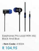 Pro Load With Mic Black & Blue Earphones