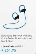 Volkano Race Series Bluetooth Sport Black/Blue Earhook Earphone 