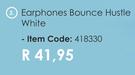 Hustle White Bounce Earphones
