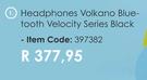 Volkano Bluetooth Velocity Series Black Headphones