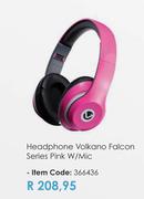 Volkano Falcon Series Pink W/Mic Headphone