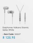 Volkano Stannic Series White Earphones