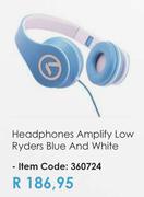 Amplify Low Ryders Blue & White Headphones