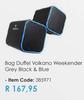 Volkano Weekender Grey Black & Blue Duffel Bag