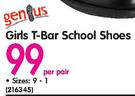 Girls T-Bar School Shoes-Per Pair 