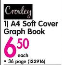 Croxley A4 Soft Cover Graph Book 36 Page