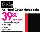 Croxley A6 Hard Cover Notebook-Per 6 Pack