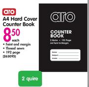 Aro A4 Hard Cover Counter Book