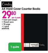 Croxley A4 Hard Cover Counter Book-Per 5 Pack