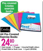 Croxley A4 Pre-Covered Exercise Books-Per 6 Pack
