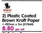 Magic Plastic Coated Brown Kraft Paper 480mmx 3m-Per Roll