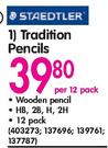 Staedtler Tradition Pencils-Per 12 Pack