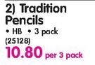 Tradition Pencils HB, 3 Pack
