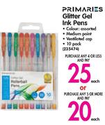 Primaries Glitter Gel Ink Pens