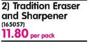 Staedtler Tradition Eraser And Sharpener-Per Pack