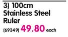 Aro 100cm Stainless Steel Ruler-Each