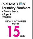 Primaries Laundry Markers - 2 Pack