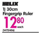 Helix 30cm Fingergrip Ruler-Each