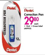 Pentel Correction Pen 12ml Green Label