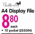 Butterfly A4 Display File 10 Pocket-Each