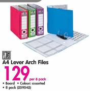 A4 Lever Arch Files-Per 8 Pack