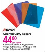 Rexel Assorted Carry Folders-Per 6 Pack