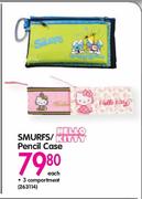 Smurfs/Hello Kitty Pencil Case Each