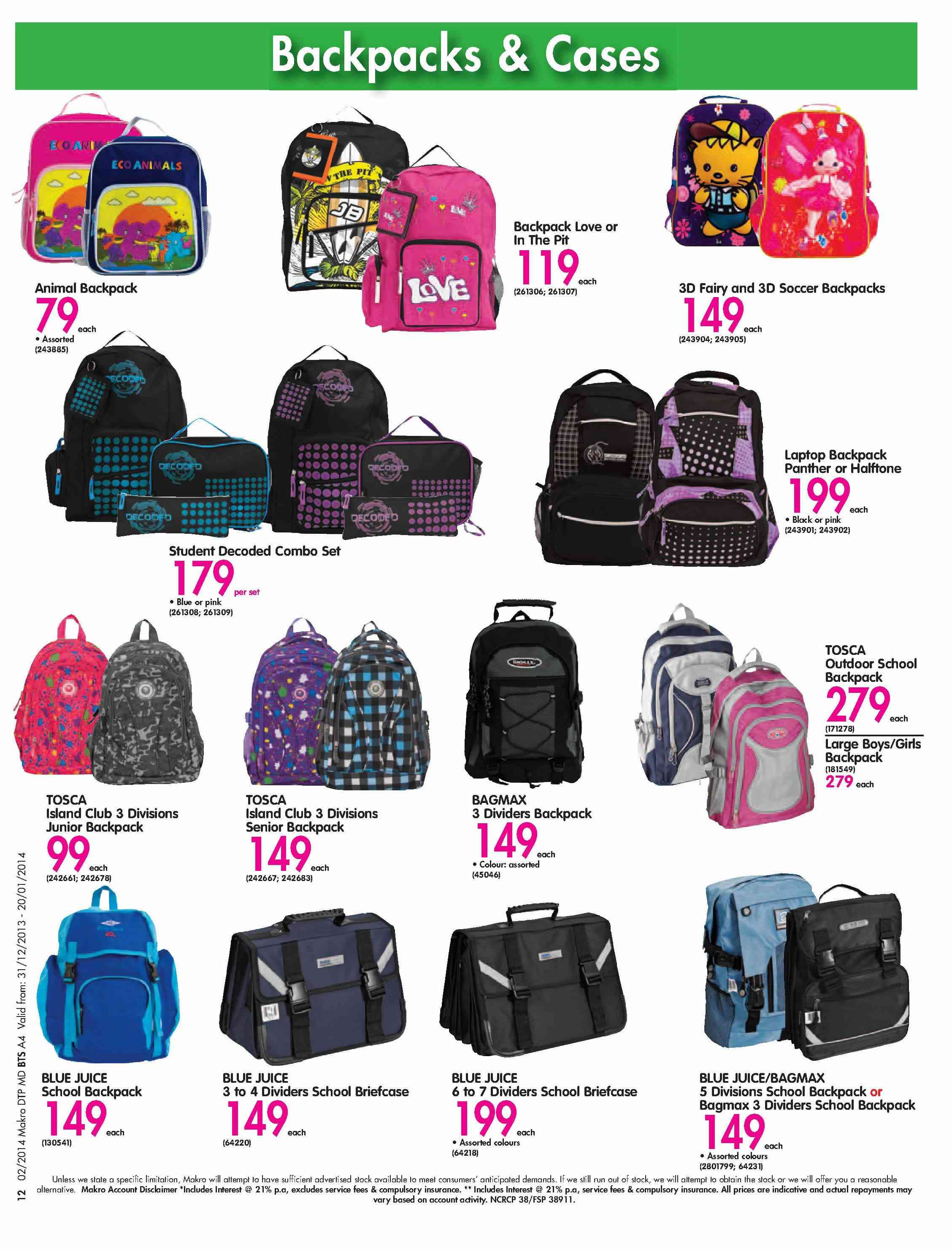 Special Blue Juice School Backpack Each — www.guzzle.co.za