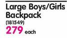Tosca Large Boys/Girls Backpack-Each