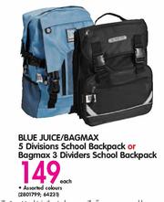 Blue juice backpack top