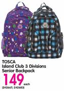 Tosca Island Club 3 Divisions Senior Backpack-Each