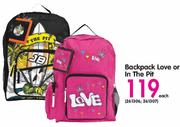 Backpack Love Or In The Pit-Each
