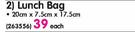 o2 Munch Lunch Bag-20cmx7.5cmx17.5cm Each