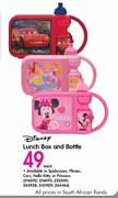 Disney Lunch Box And Bottle Each