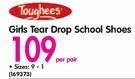 Toughees Girls Tear Drop School Shoes-Per Pair